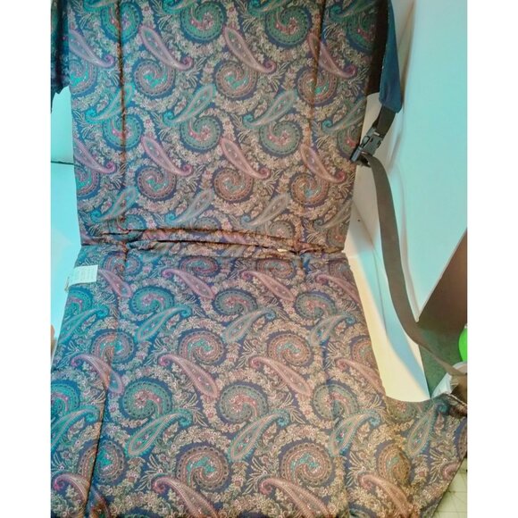 Bradley Designs Chair Portable Soft Stadium Camp Blue Paisley Adjustable Straps - Picture 5 of 11